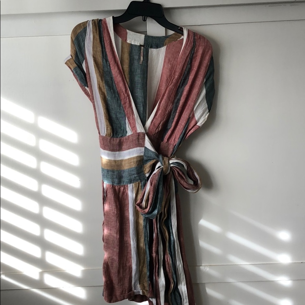 Free People Linen Wrap dress